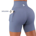 MIQI OEM Womens Quick Dry Tight Waist Cycling Shorts Gym Sportswear Fitness Yoga Sports Shorts With Pockets