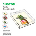 Custom Clear Stacking Acrylic Storage Holders Display Trays Removable Paper Insert Personalized Serving Tray Custom Color Logo