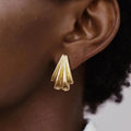 MICCI Designer Big Size Thick Gold Stud Earrings Stainless Steel Chunky Anti Tarnish Fashion 18k Gold Earrings