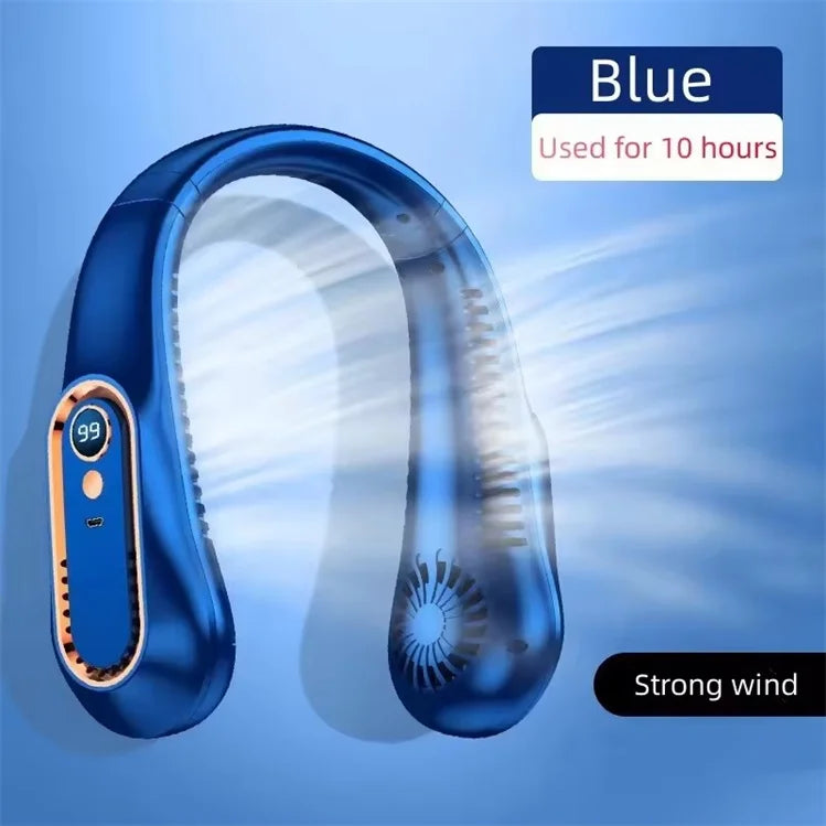2026 New Product Ideas Custom Portable Rechargeable Hanging Wearable Outdoor Indoor Adjustable Neck Fan