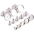 20pcs 6-20mm Stainless Steel Earring StudsEarrings Blank/Base Setting Bezel Fit 6-20mm Glass Cabochons DIY Jewelry Findings