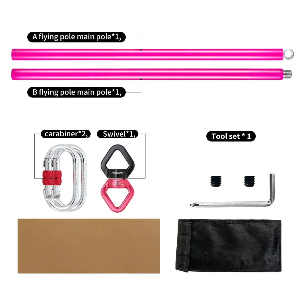 2025 Hot Sale 2M Flying Pole with Silicone Non-slip Dancing Pole
