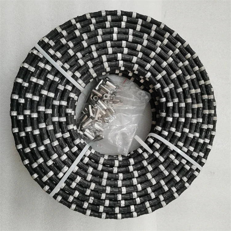 11.5mm High Quality Sintered Beads Rubber Spring Diamond Wire Saw Water Wet Vertical Cutting for Steel Quarry Stone Marble