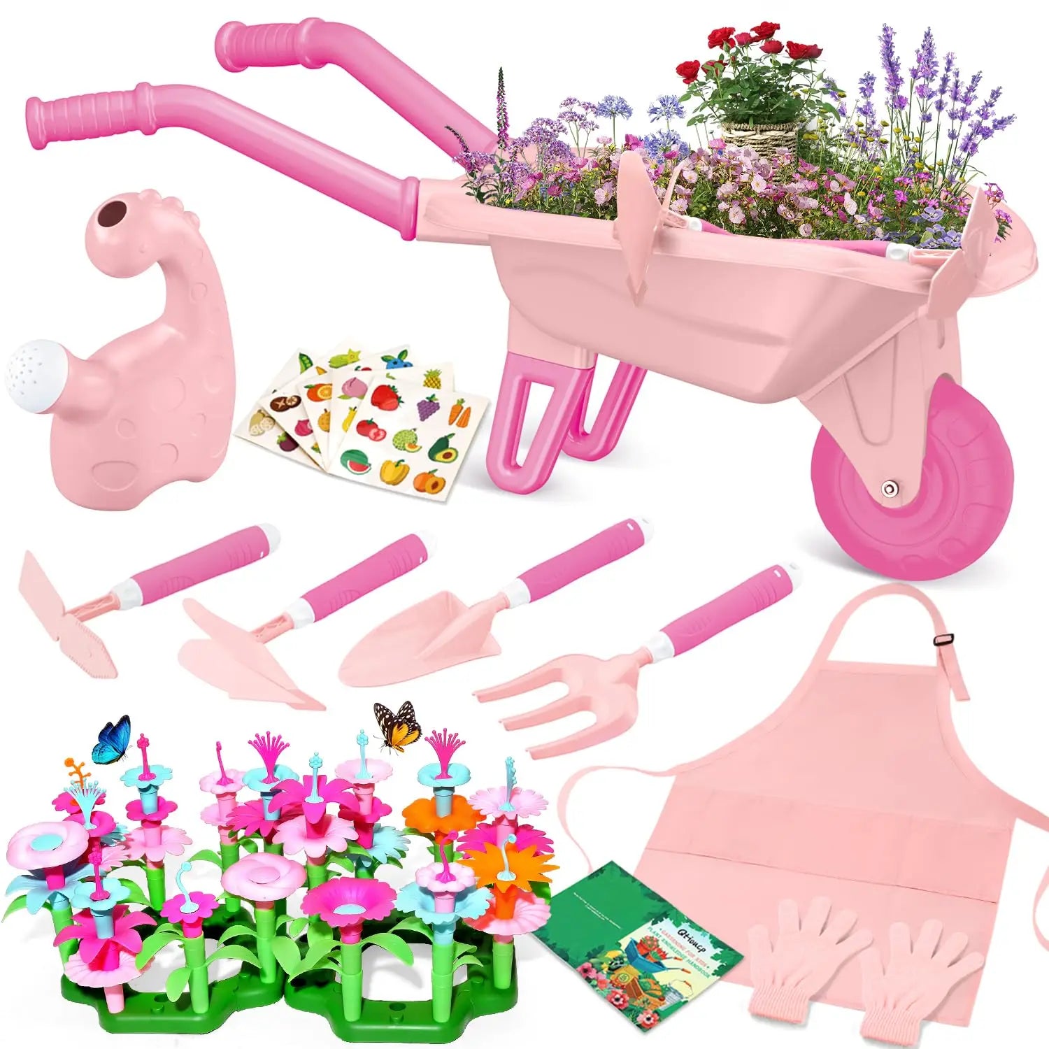 Wholesale Customized Children's Tool Wheelbarrow Children's Toy Small Cart Garden Tool Set Kids Educational Toy with Bag