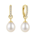 Nagosa Handmade Jewelry Unique Design 925 Sterling Silver Gold Plated Natural Freshwater Pearl Earrings
