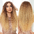 Future Chemical Fiber Front Lace Natural Curly Wig Honey Color Wig Dark Hair Root Soft High Density Smooth Super Curly Wave