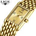LIGE LG89156 Ladies Quartz Watch Men Business Watches Sport Waterproof Luminous Chronograph Clock Women Square Simple Wristwatch