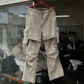 Wholesale Custom Distressed Embroidery Print Pure Cotton Cargo Pants Elastic Lightweight Mid-Cut Casual Multi-Pocket Design