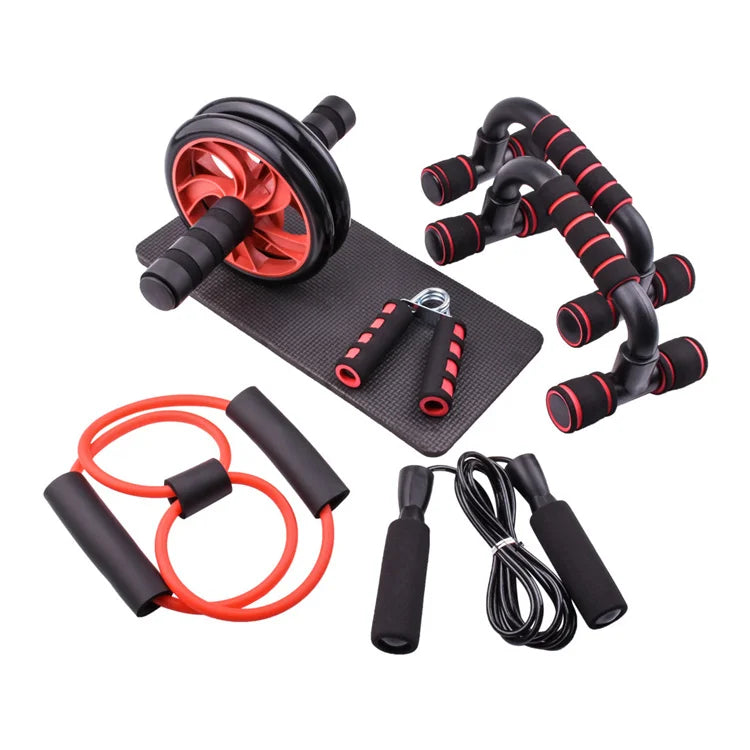 Top Seller 2023 6 in 1 ABS Black Ab Wheel Roller Kit Multi Set Home Use Waterproof Unisex 1.5KG Yewayoga