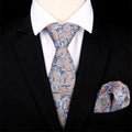 Men's Silk Ties Dots Stripe Flower Floral 7.5cm Jacquard Necktie Pocket Square Set Daily Wear Cravat Wedding Party Gift Ties