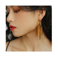 2023 Summer Trendy Long Tassel Earrings Gouden Kwast Oorbellen Fashion Minimalist C Shape Gold Tassel Earrings for Women