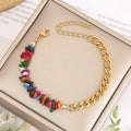 Hot Sale Holiday Color Irregular Natural Shell Bracelet Double Color Handmade Guba Bracelet Stainless Steel Bracelet for Women