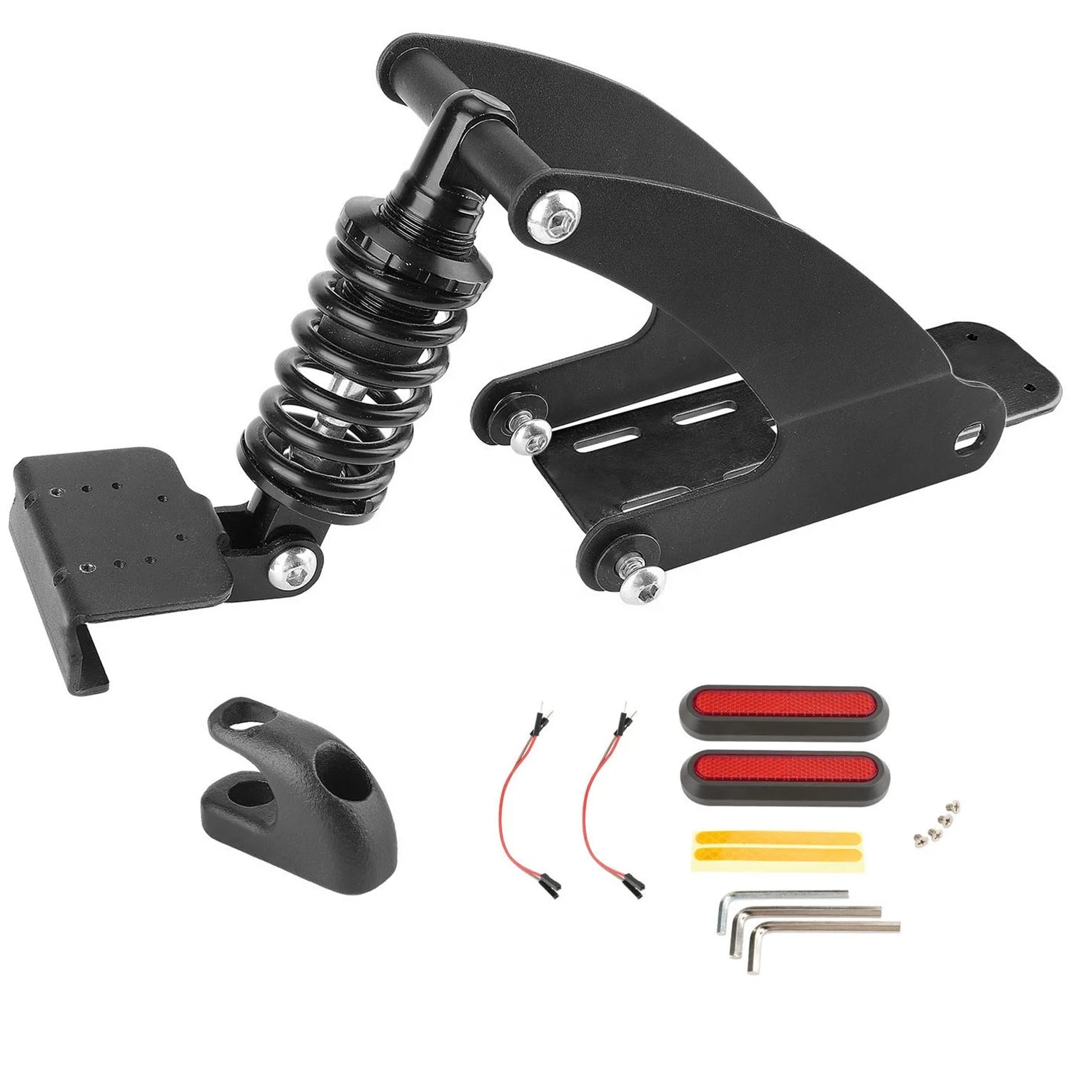 Rear Shock Absorber with Hook Wrench Screws  Reflector Sidelight Extension Cord and Fixed Plate for Ninebot ES2 ES4 ES5 Scooter