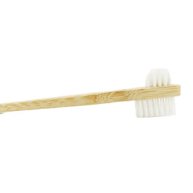 100% Moso Bamboo Double Ended Toothbrush Dual Headed Hard Bristle Eco Denture False Teeth Brush