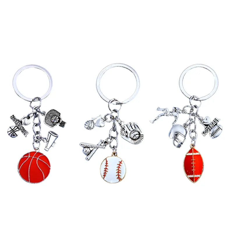 Personalized Sports Basketball Baseball Rugby Key Chain Fashion Creative Football Pendant