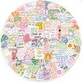 100PCS Pink Cute Warm Color Positive Words Motivational Inspirational Quotes Sticker