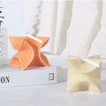 E-1016 Twisting Fan Shape Cube Candle Silicone Mold Novelty Unique Modern Stripe Geometry Crafts Gypsum Soap Ornament Wax Mould