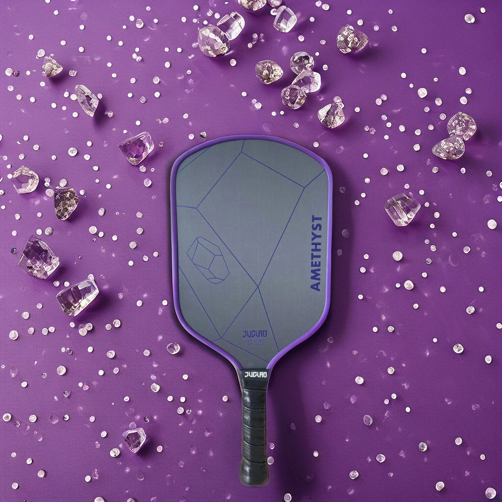 Amethyst Series Raw Textured T700 Carbon Surface Pickleball Paddle Provides Maximum Spin Grip and Feel Over the Ball