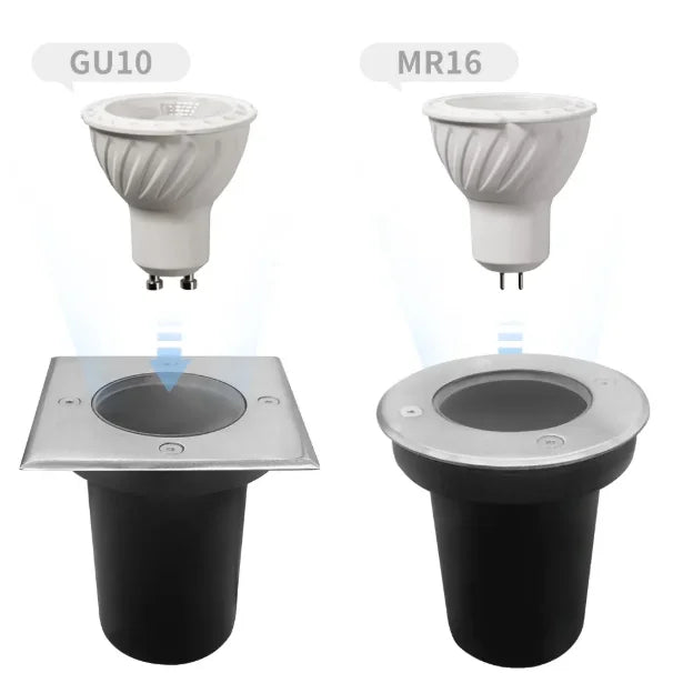 Gu10 Outdoor Garden Spotlight Floorlight Outdoor Stainless Steel Ground Light Aluminum Unground Step Light