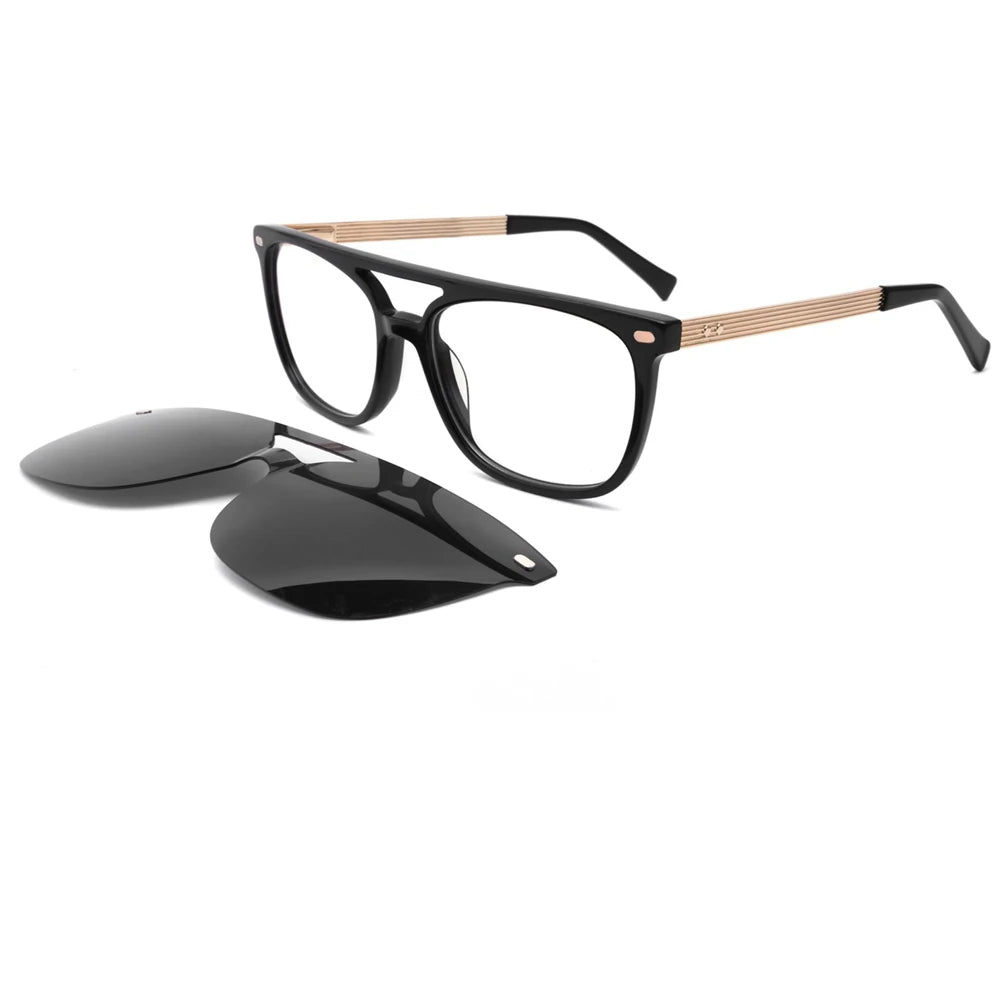 High Quality Italy Design Acetate Glasses Oculos De Sol Optical Frames Magnetic Clip on Sunglasses Summer Glasses