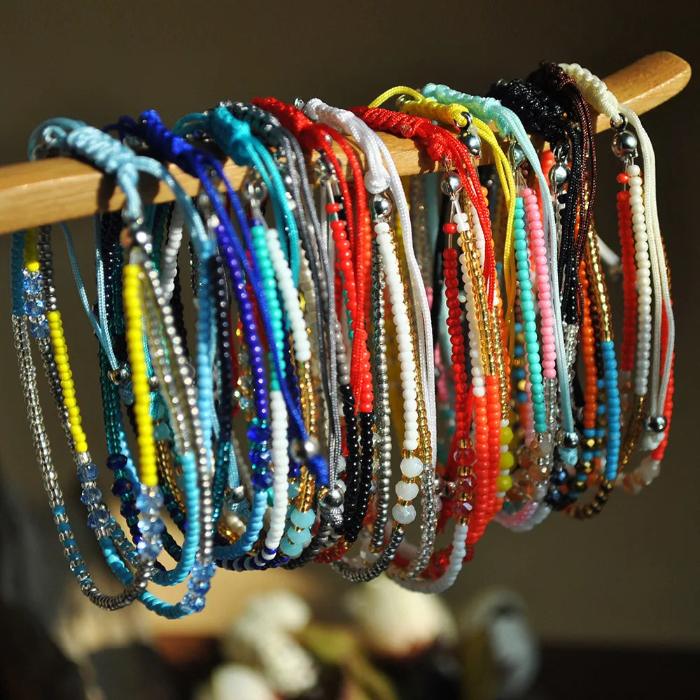 Wholesale Handmade Jewelry Stack Adjustable Ethnic Style Colorful Beads Boho Miyuki Bracelet for Women