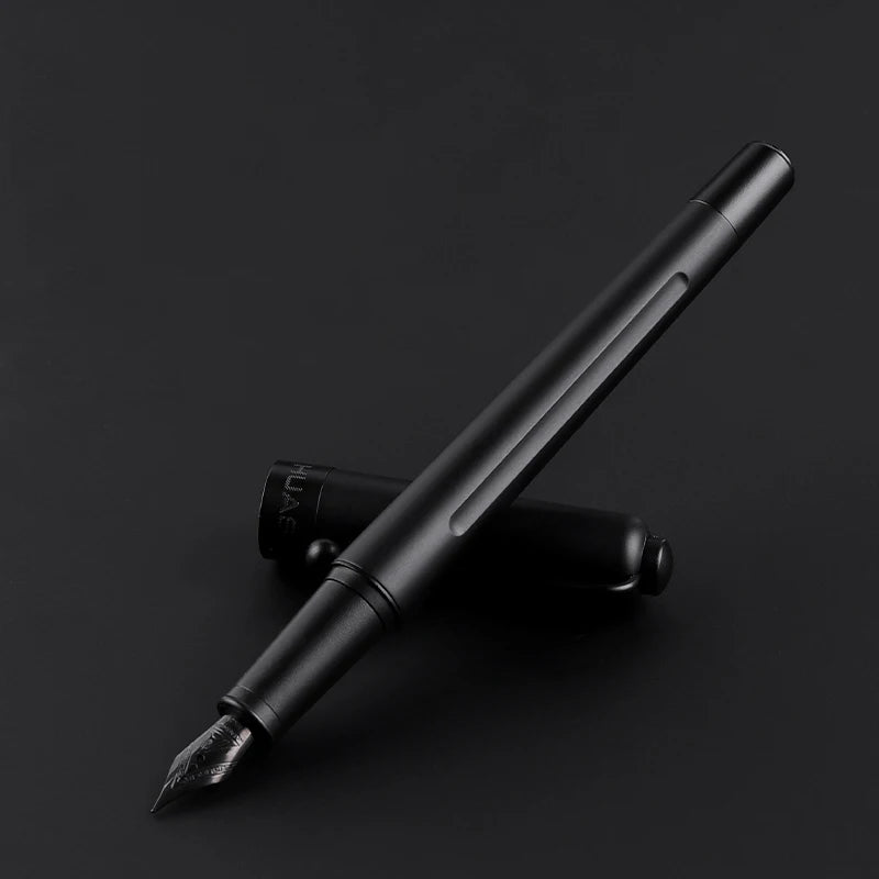 2026 Business Hot Office Stationery Wholesale Titanium Black Metal Fountain Pen with ABS & Brass