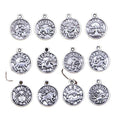 12 Types Charms Zodiac Virgo Aries Cancer Leo Libra Antique Silver Pendants Making Handmade Tibetan Silver Jewelry