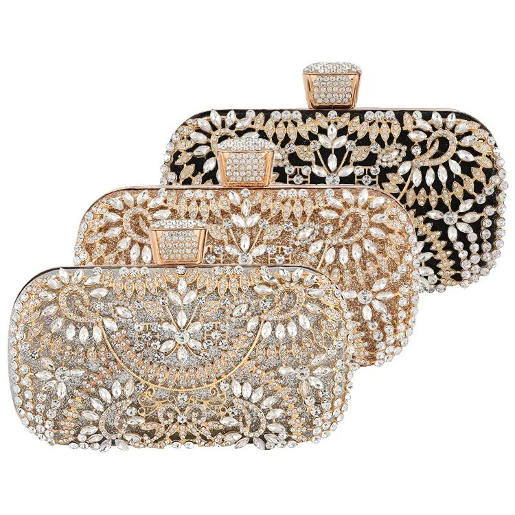 B011 Luxury Fashion Rhinestone Crystals Bling Women Handbag Evening Party Diamonds Handbags