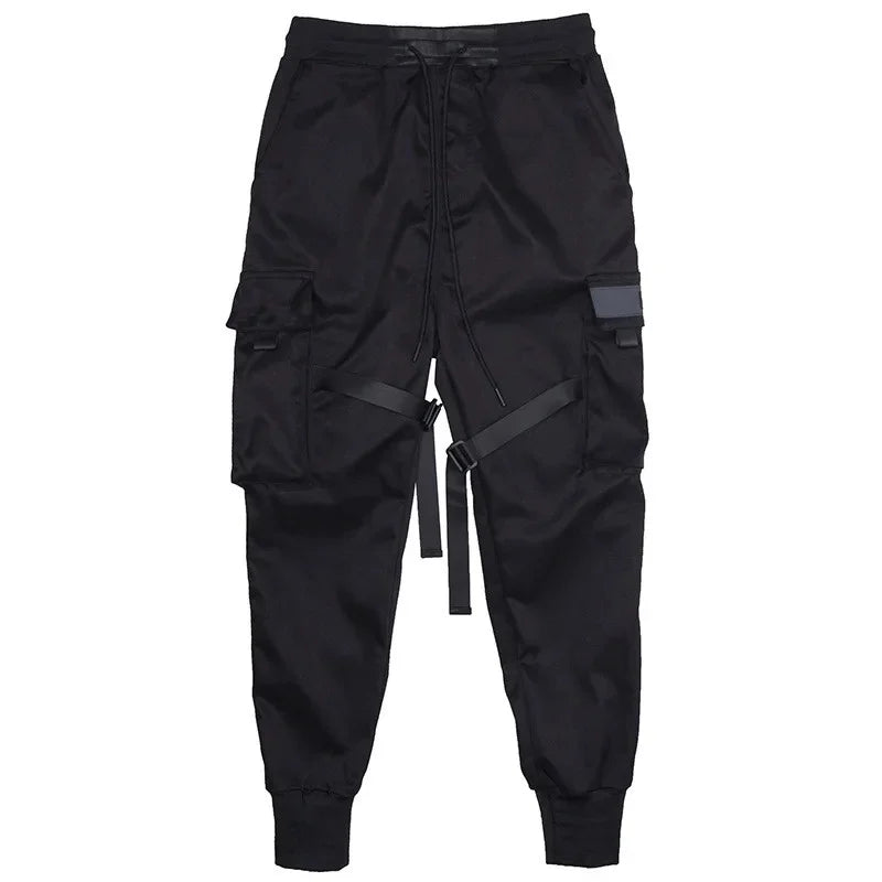 Men's Casual Streetwear Lightweight Elastic Waist Cargo Pants Custom OEM Printed Workwear Safety Clothing Functional CVC