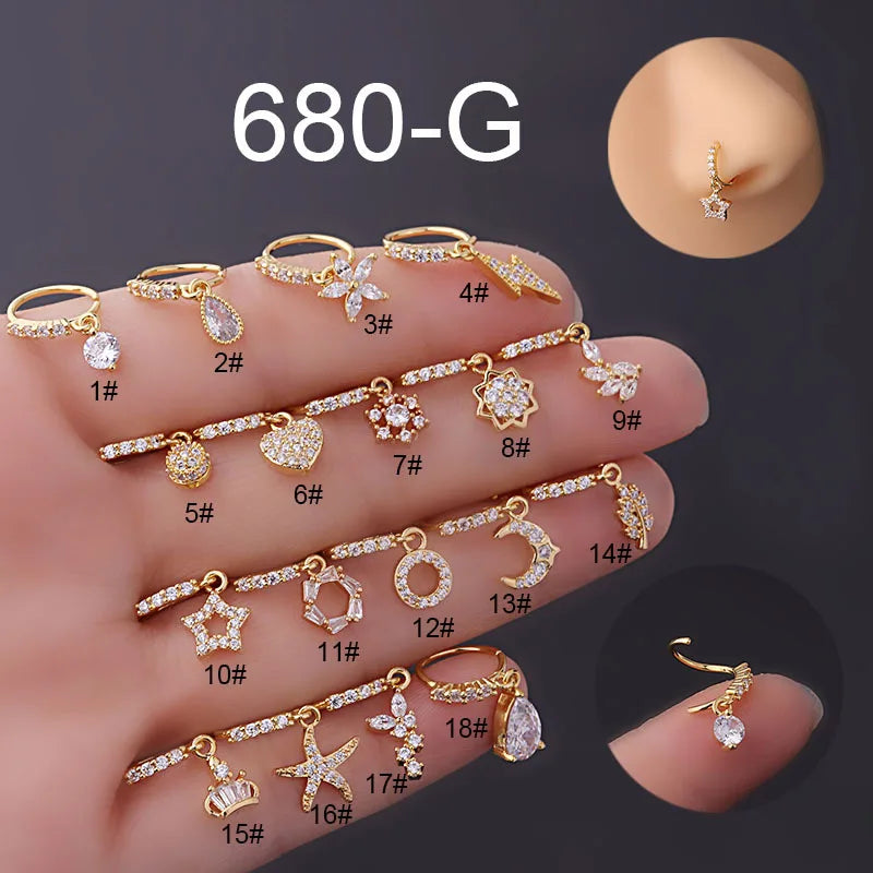 Gaby New Sale Nose Piercing Jewelry Gold Plated Bulk Nose Hoops for Women Trendy Wholesale Nose Rings for Gifts