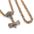 Viking Souvenir Stainless Steel King Chain Necklace Men's Viking Necklace Norse Myth Thor Necklace Viking Jewelry