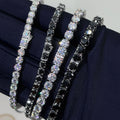 4mm 5mm Never Fade Black Moissanite Diamond 316L Stainless Steel Tennis Chain Bracelet Hip Hop Moissanite Tennis Bracelet