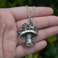 Wholesale Vintage Mysterious Forest Mushroom House Pendant Necklaces for Men and Women Fashion Jewelry