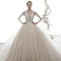 Bride Sen-tie Trailing Wedding Dress French Heavy Heavy Shoulder Veil Main Wedding Dress European and American Style Large Size