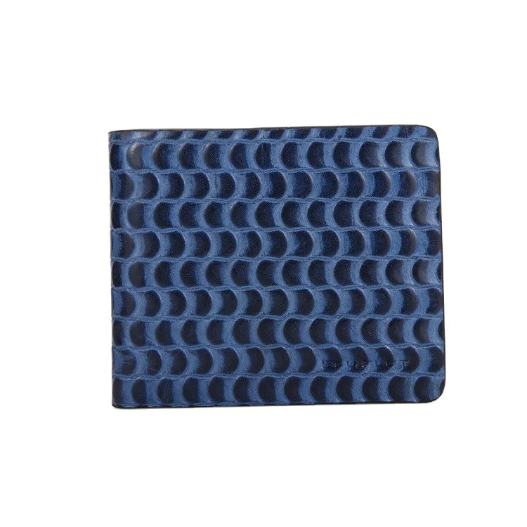 Blu Flut Customizable Businessman Short Unisex Genuine Leather Polyester Lining Open RFID Money Clip Letter Personalized Custom