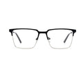 Half Frame Square Stainless Steel Reading Glasses Classic Fashion with Patterned Slingshot Pins Unisex 55-17-145