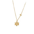 Wholesale Stainless Steel Luxury Dainty Women Fashion Gold Plated Christmas Necklace Snowflake Pendant Necklace