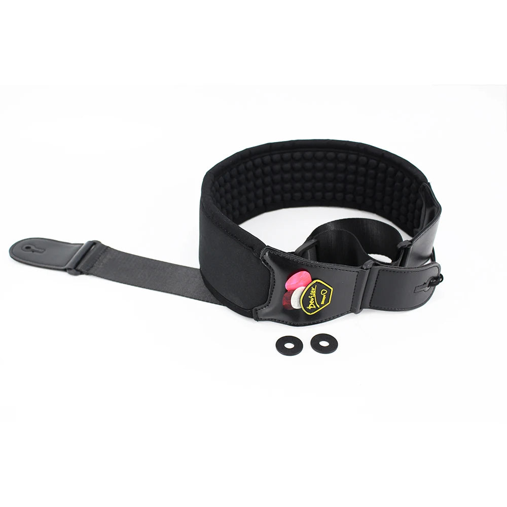 Wholesale Adjustable Guitar Strap  3D Sponge Filling Bass Belt Black Guitar Strap
