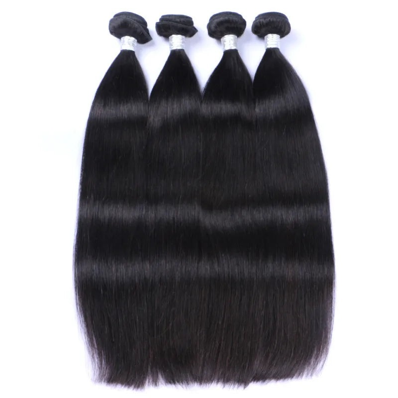 Black Straight Human Hair Extension Raw Brazilian Human Hair Bundles Wholesale Virgin Hair Vendors 11A Double Drawn Weft