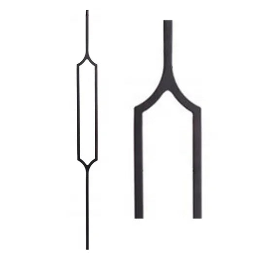 High Class Modern Indoor Wrought Iron Steel Stair Baluster Curved Hexagon Design Sand Blasted Anti-Rust Oil Finish Lifetime