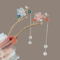 Chinese Style Tassels Metal Hair Sticks Hairpin Pearl Hair Pins Clip Flower Hair Chopsticks Wedding Party Headwear Headpiece