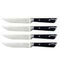 4PCS J&J LFGB Certified High Carbon Stainless Steel Straight Edge Steak Knife Set Pakka Wood Handles Ambidextrous Design 8-9.9in