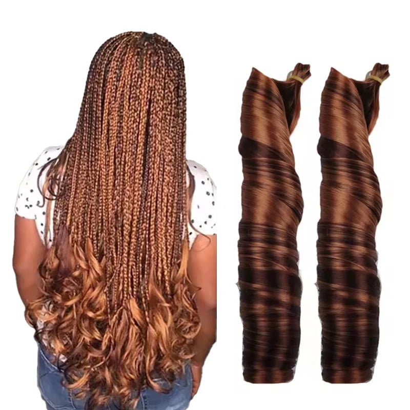 Spiral Curls Synthetic Braiding Hair Bundles Loose Wave Crochet Braids Hair Blonde Wavy Hair Extension French Curl