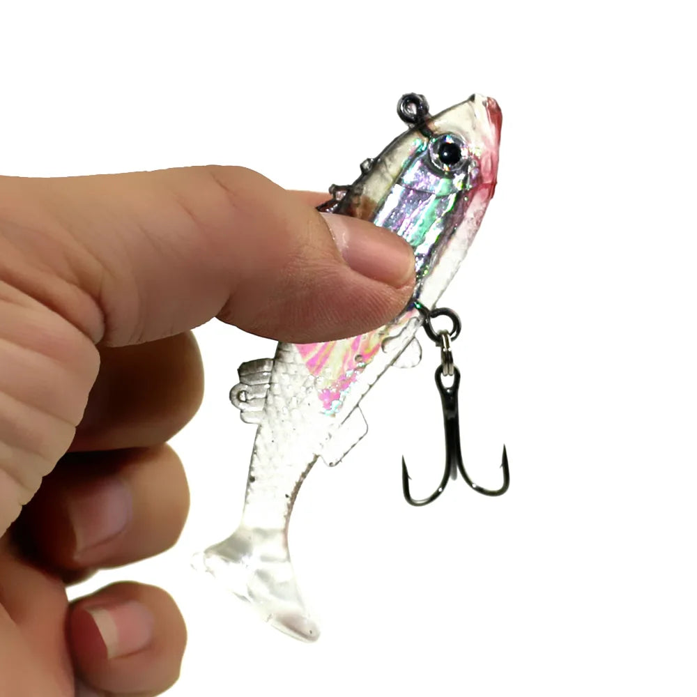 Wholesale  8.5CM 17.4G Lead Head Soft Lure Slow Pitch Jigs Deep Sinking Unpainted Fishing Lure