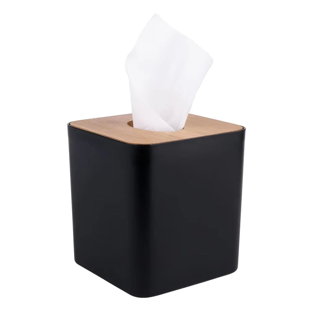 Bamboo and Plastic Tissue Car Box Holder Paper Towel Box Tissue Box for Car Waterproof