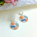 Multi Colors Handmade Ceramic Clay Earrings Round Polymer Clay Flower Drop Earrings Pendientes De Arcilla