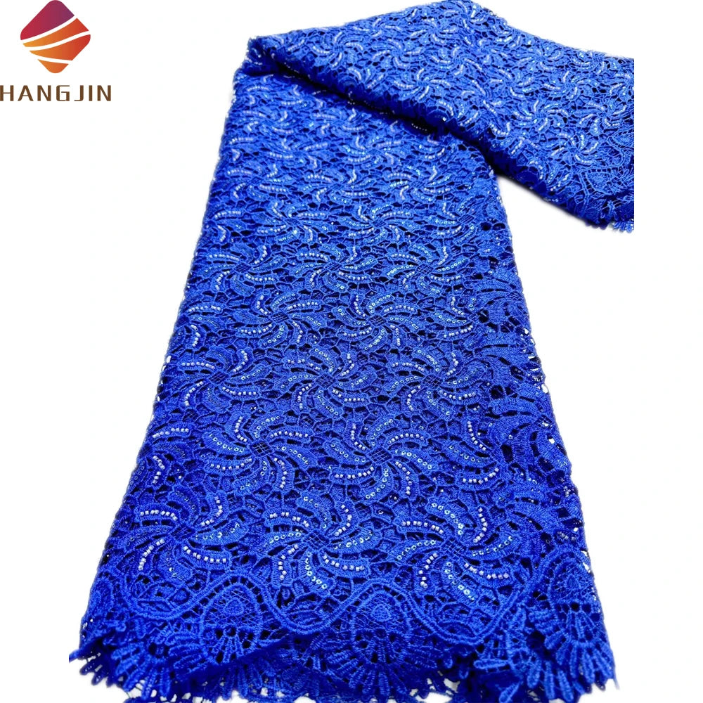 Latest French Milk Silk Lace Fabric High Quality Embroidery Nigerian Chiffon Guipure Cord Lace Fabric for Party Dress