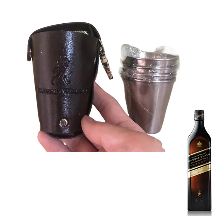Custom Logo Portable PU Carrying Hanging Cup Protective Promotional Bag Custom Color Johnnie Walker Black Label Protection Bag