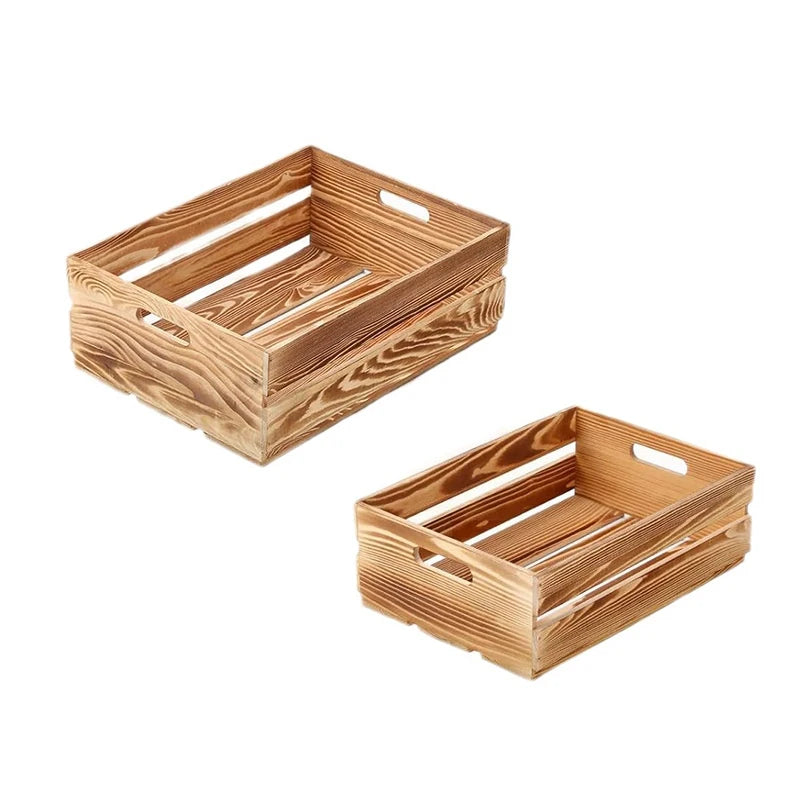 Wholesale Handmade Rustic Wooden Storage Crate Vintage Farmhouse Decor for Vegetable Fruit Wood Crafts Wall Signs Boxes