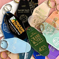Custom Vintage Hotel Keychains Carabiners Plastic Promotional Gift with Logo Foil for Motel & Hotel Tags